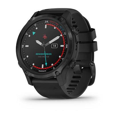 GARMIN Descent™ MK2S, EMEA, Carbon Grey DLC with Black Silicone Band