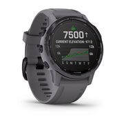 GARMIN Fenix 6S Pro Solar EMEA, Amethyst Steel with Shale Grey Band GPS Watch
