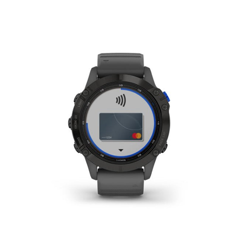 GARMIN Fenix 6 Solar WW, Silver with Black Band GPS Watch