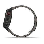 GARMIN Fenix 6 Pro Solar Edition EMEA, Titanium Carbon Grey DLC with Titanium DLC Band GPS Watch