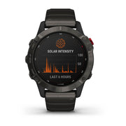GARMIN Fenix 6 Pro Solar Edition EMEA, Titanium Carbon Grey DLC with Titanium DLC Band GPS Watch