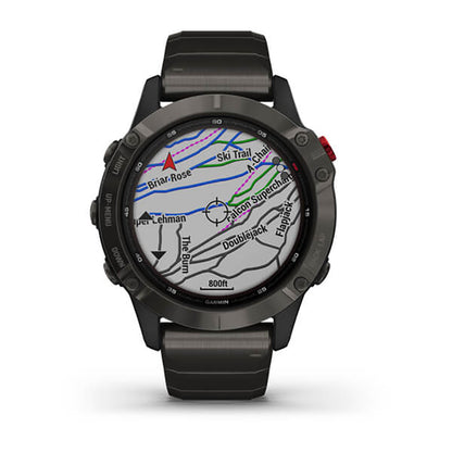 GARMIN Fenix 6 Pro Solar Edition EMEA, Titanium Carbon Grey DLC with Titanium DLC Band GPS Watch
