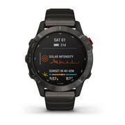 GARMIN Fenix 6 Pro Solar Edition EMEA, Titanium Carbon Grey DLC with Titanium DLC Band GPS Watch