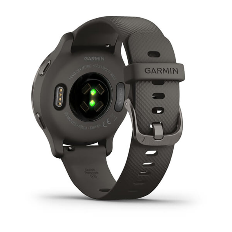 GARMIN Venu 2S Slate Stainless Steel Bezel with Graphite Case and Silicone Band
