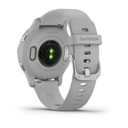 GARMIN Venu 2S Silver Stainless Steel Bezel with Mist Gray Case and Silicone Band