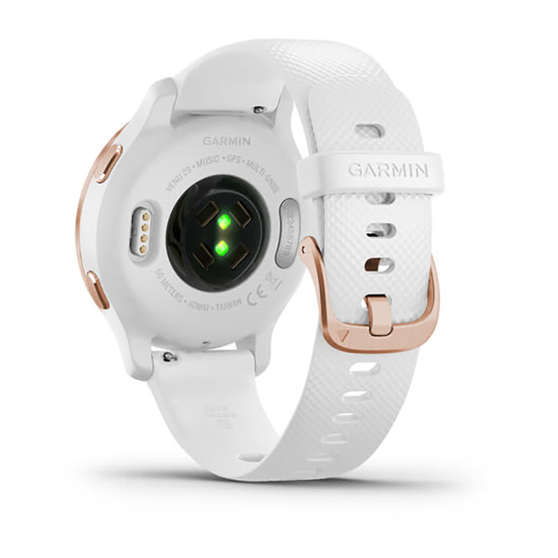 GARMIN Venu 2S Rose Gold Stainless Steel Bezel with White Case and Silicone Band