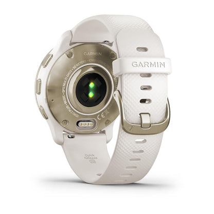 GARMIN Venu® 2 Plus, WW/EMEA/ANZ, Cream Gold Stainless Steel Bezel With Ivory Case And Silicone Band GPS Watch