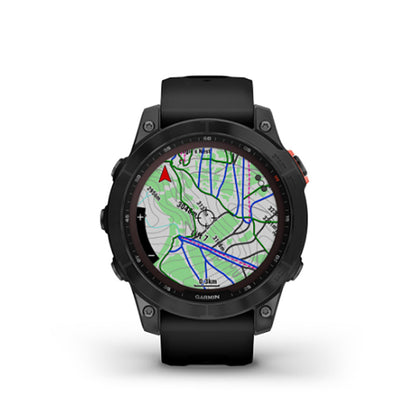 GARMIN Fenix® 7 Sapphire Solar Edition, EMEA, Carbon Grey DLC Titanium with Black Band GPS Watch