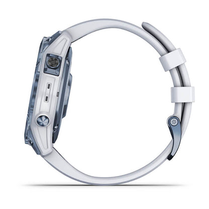 GARMIN Fenix® 7 Sapphire Solar Edition, EMEA, Mineral Blue DLC Titanium with Whitestone Band GPS Watch