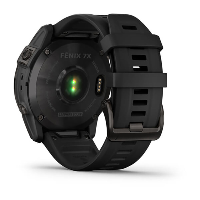 GARMIN Fenix® 7X Sapphire Solar Edition, EMEA, Carbon Grey DLC Titanium with Black Band Watch