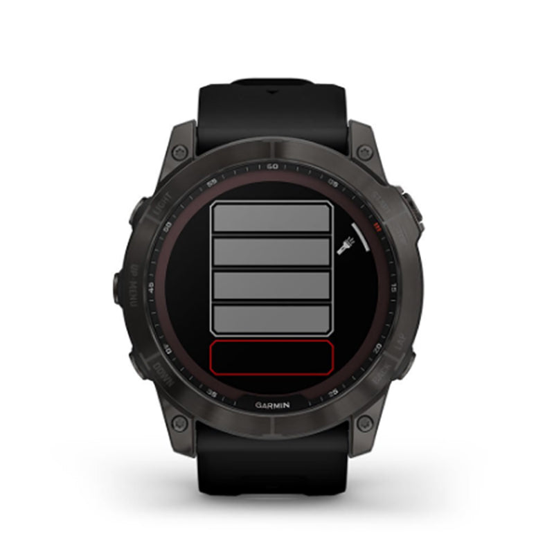 GARMIN Fenix® 7X Sapphire Solar Edition, EMEA, Carbon Grey DLC Titanium with Black Band Watch