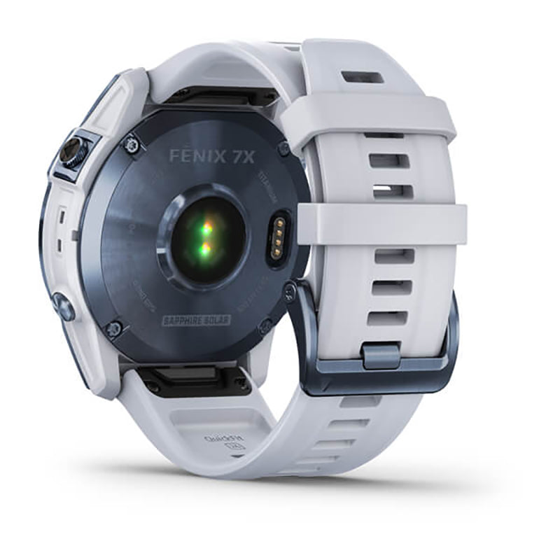 GARMIN Fenix® 7X Sapphire Solar Edition, EMEA, Mineral Blue DLC Titanium with Whitestone Band Watch