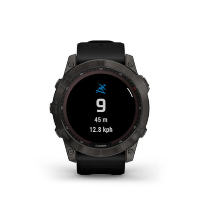 GARMIN Fenix® 7X Sapphire Solar Edition, EMEA, Black DLC Titanium with Black Band GPS Watch