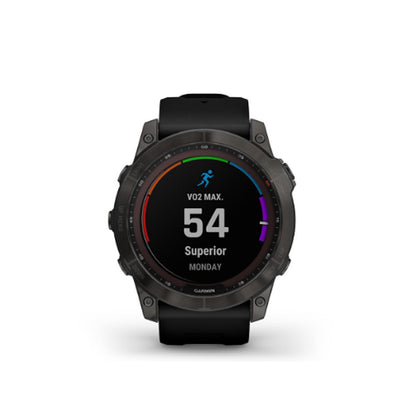 GARMIN Fenix® 7X Sapphire Solar Edition, EMEA, Black DLC Titanium with Black Band GPS Watch