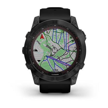 GARMIN Fenix® 7X Sapphire Solar Edition, EMEA, Black DLC Titanium with Black Band GPS Watch