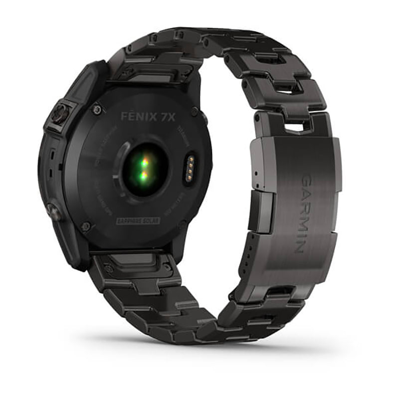 GARMIN Fenix® 7X Sapphire Solar Edition, EMEA, Carbon Grey DLC Titanium with Carbon Grey DLC Vented Titanium Band GPS Watch