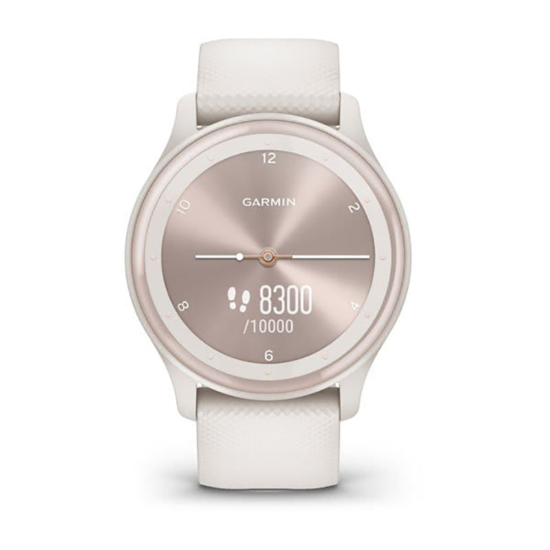 GARMIN Vivomove® Sport, WW, Ivory Case and Silicone Band with Peach Gold Accents Watch