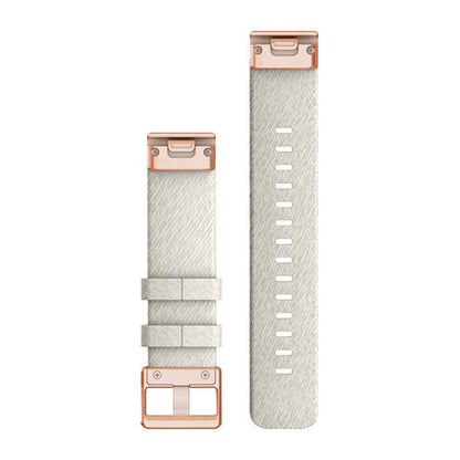 GARMIN Fenix 7S QuickFit® 20MM Cream Heathered Nylon with Rose Gold Hardware Watch Band