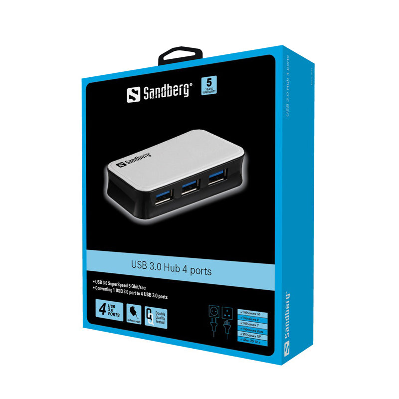 Sandberg USB 3.0 Hub 4 Ports White/Black
