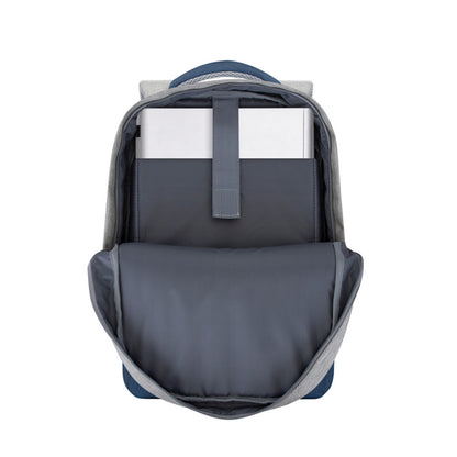 RivaCase 7562 Grey/Dark Blue Anti-Theft Laptop Backpack 15.6"