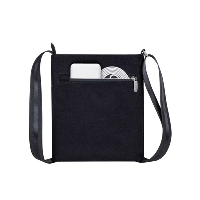 RivaCase 8509 Black Canvas Crossbody Bag 8"