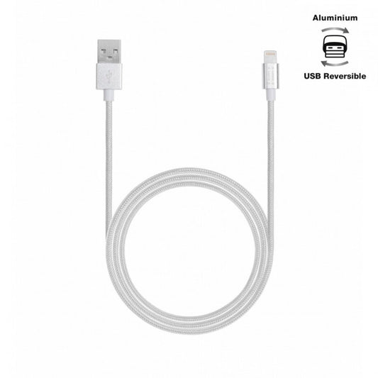 Aiino,Apple,Woven,Lightning Cable,Metal,1.2 m,Silver