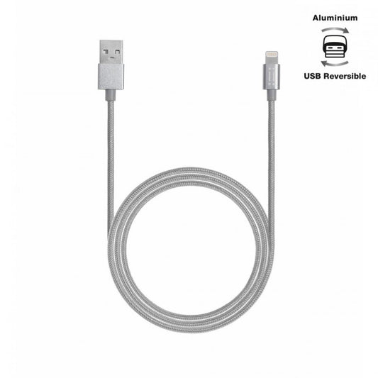 Aiino,Apple,Woven,Lightning Cable,Metal,1.2 m,Space Grey,Cables and Connectors