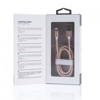 Aiino Apple Woven Lightning Cable Metal 1.2m - Rose Gold