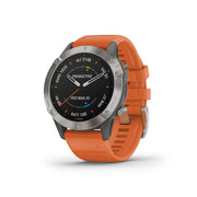 GARMIN Fenix 6 Sapphire Titanium with Ember Orange Band