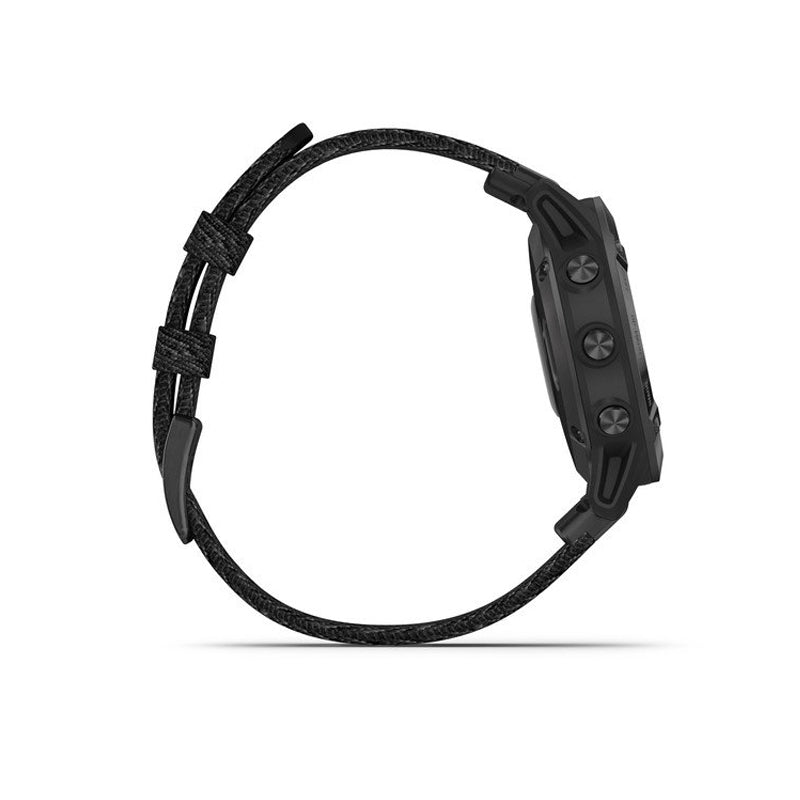 GARMIN Fenix 6 Sapphire Black DLC With Heathered Black Nylon Band