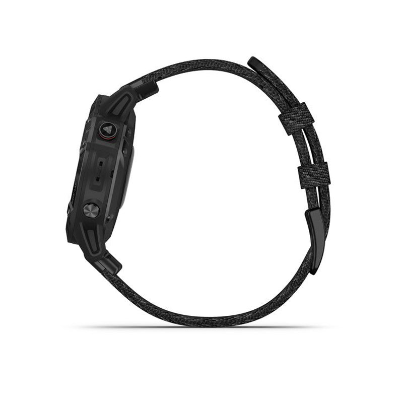 GARMIN Fenix 6 Sapphire Black DLC With Heathered Black Nylon Band