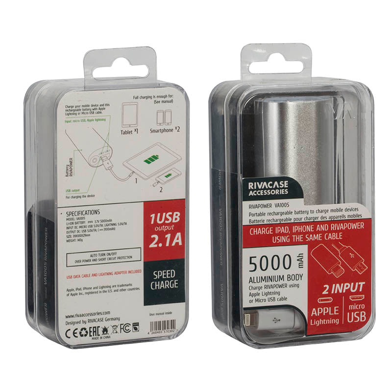 RivaCase RivaPower VA1005 (5000mAh) Portable Rechargeable Battery