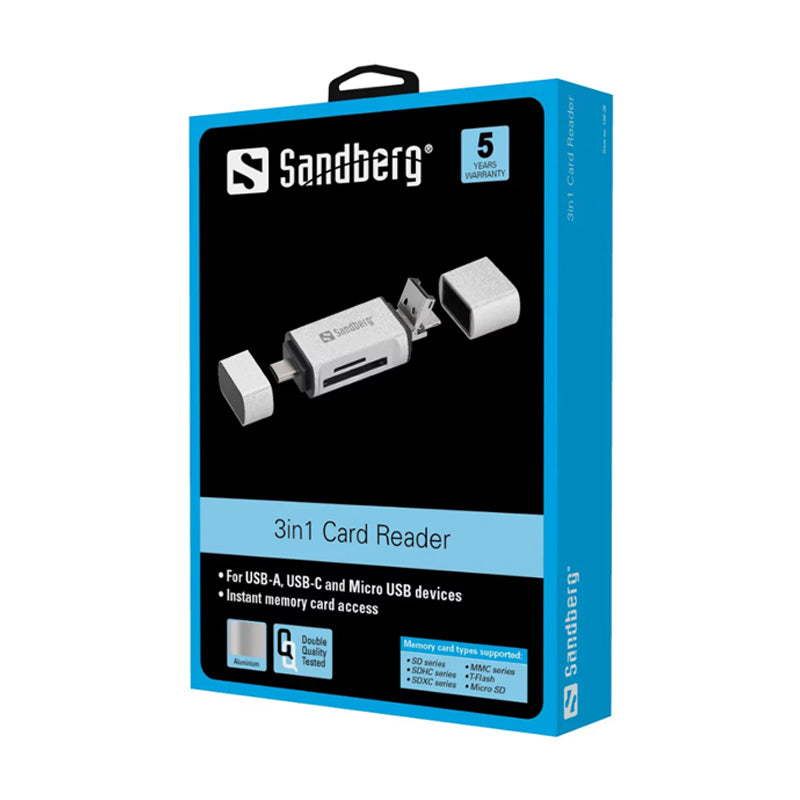 Sandberg Card Reader USB-C + USB + MicroUSB