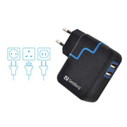 Excellence AC 2xUSB4.8A EU+UK+US